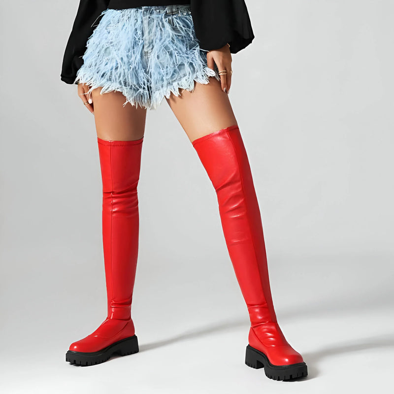 Knee-High Chunky Boots for Women