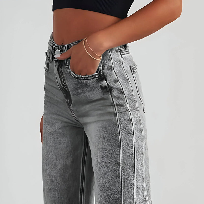 Women's High-Waisted Wide-Leg Denim Jeans