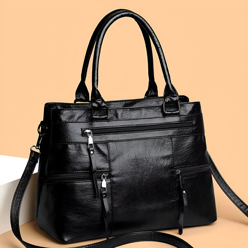 Large Capacity Retro Leather Boston Bag