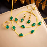 Emerald Pendant Jewelry Set
