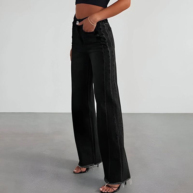 Women's High-Waisted Wide-Leg Denim Jeans