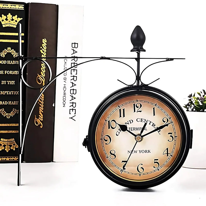 Double-Sided Retro Wall Clock