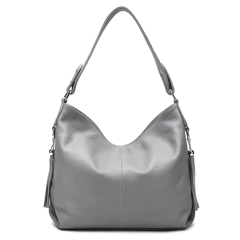 Stylish Leather Crossbody Bag with Tassel Details