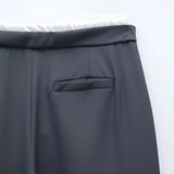 Women's High-Waisted Lace-Up Straight Pants