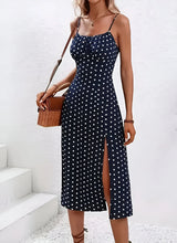 Polka Dot & Floral Print Suspender Dress
