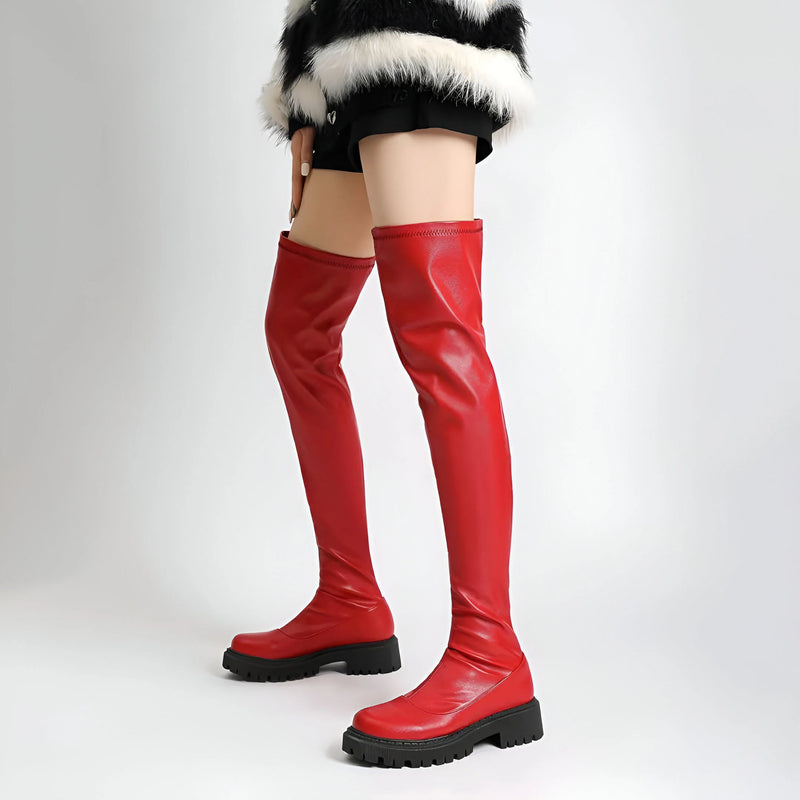 Knee-High Chunky Boots for Women