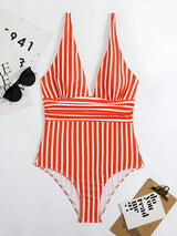 Striped One-Piece Swimsuit