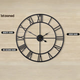 Large 3D Roman Numeral Wall Clock