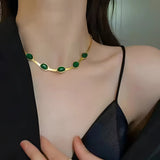 Emerald Pendant Jewelry Set