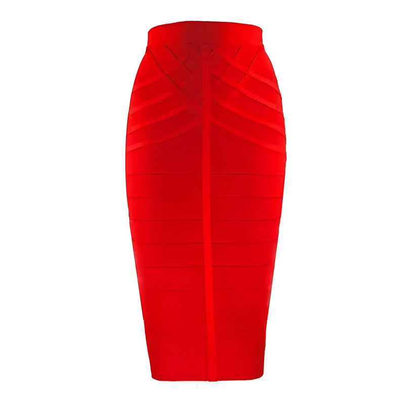 Women's vintage bandage midi skirt