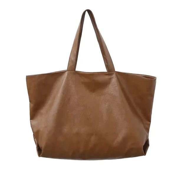 Women's Retro-Style Large Capacity Leather  Tote Bag