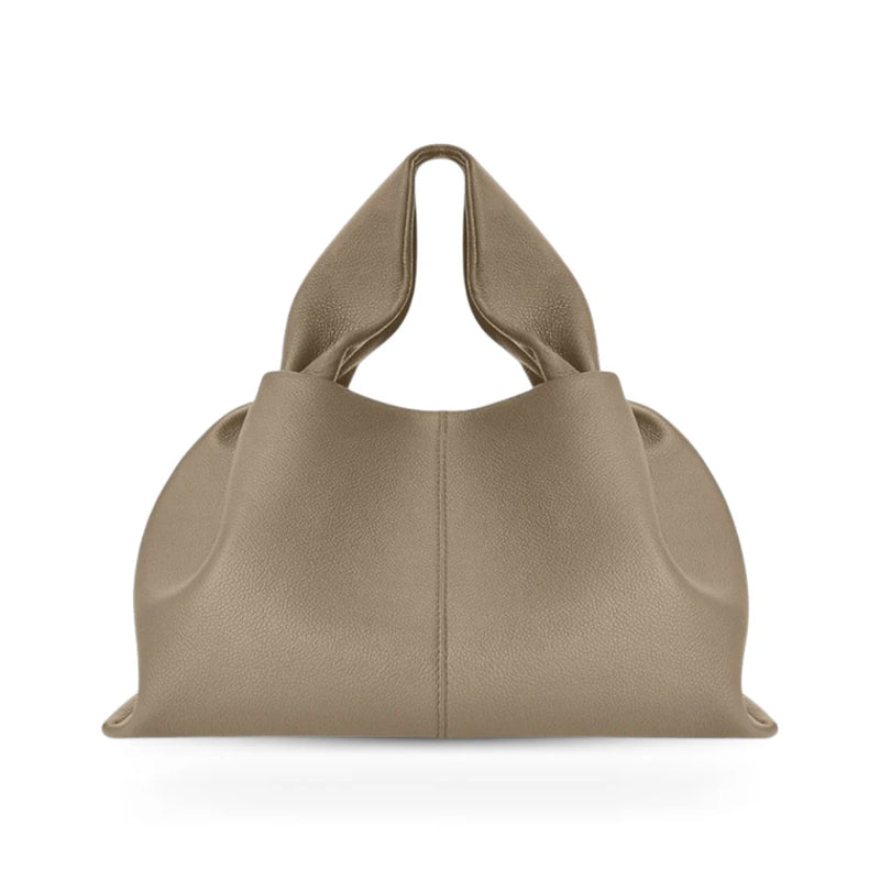 Soft Leather Shoulder Bag with French Texture