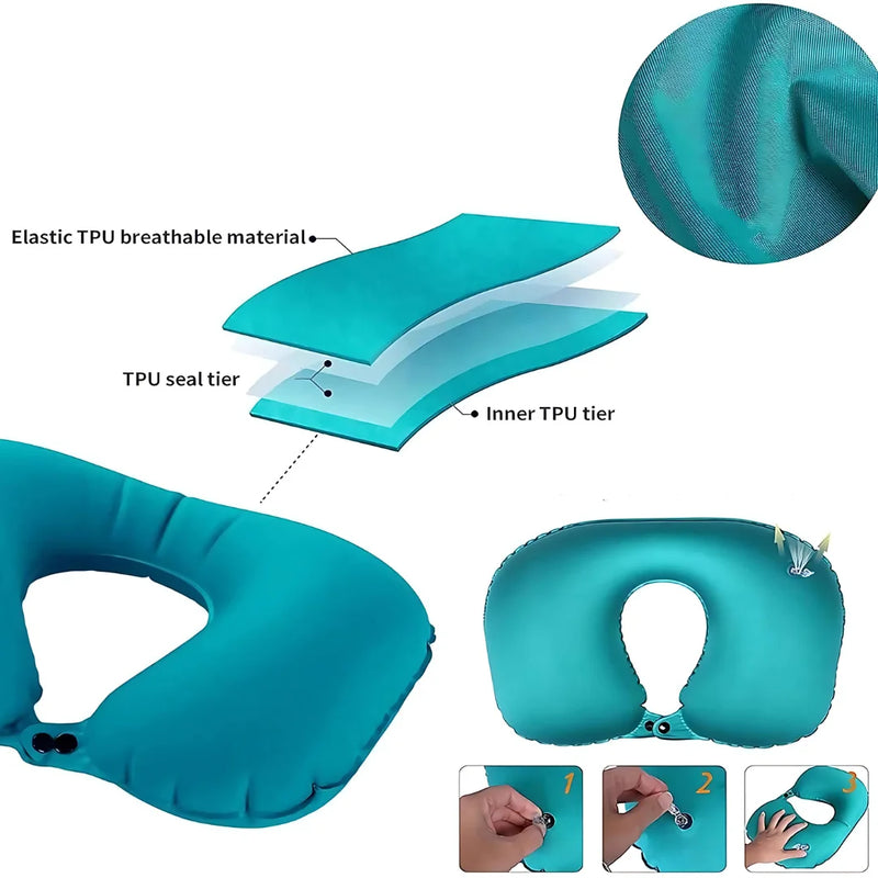 Inflatable Neck Travel Pillow