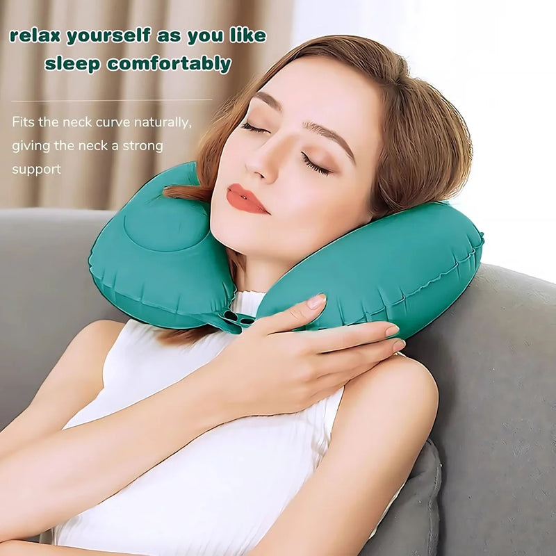 Inflatable Neck Travel Pillow