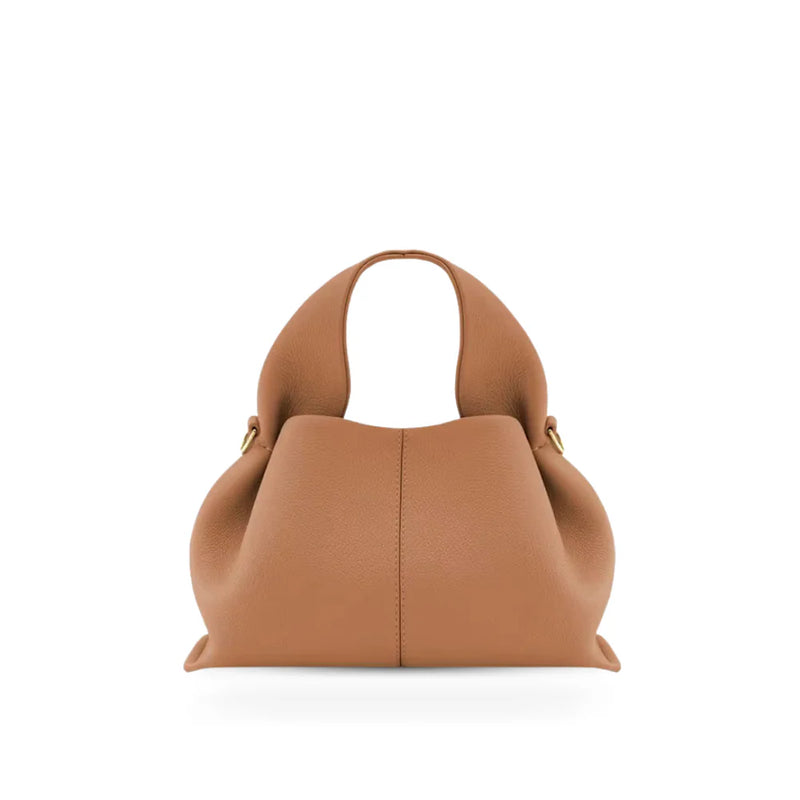 Soft Leather Shoulder Bag with French Texture