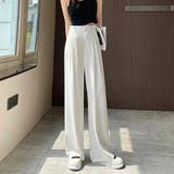 Breathable silk wide-leg pants