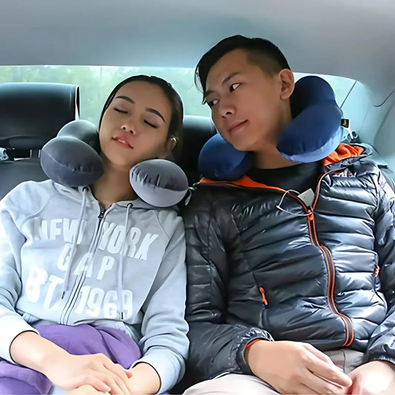 Inflatable U-Shape Travel Pillow for Neck Support