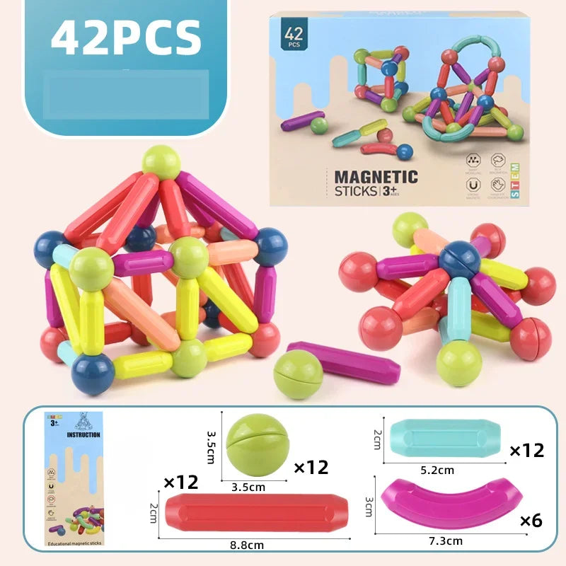 Children DIY Magnetic Building Blocks (Montessori Educational Toys for Kids)