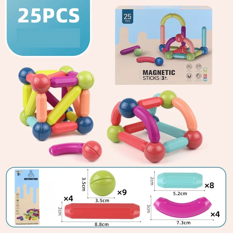 Children DIY Magnetic Building Blocks (Montessori Educational Toys for Kids)
