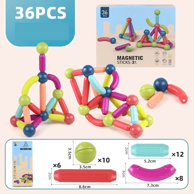 Children DIY Magnetic Building Blocks (Montessori Educational Toys for Kids)