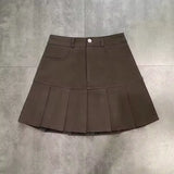 Vintage high-waist pleated mini skirt
