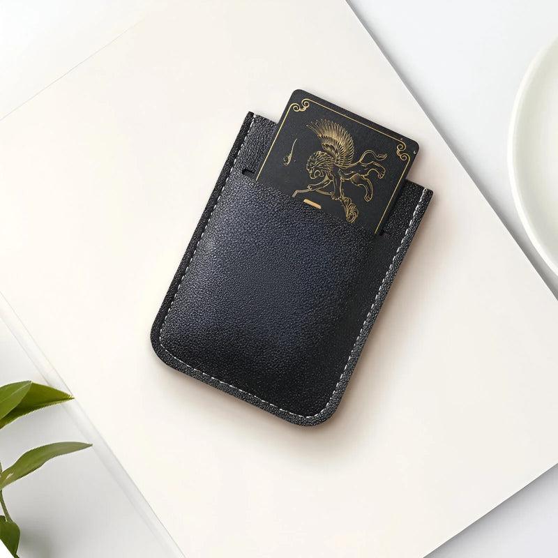 Slim Leather Card Holder with RFID Protection