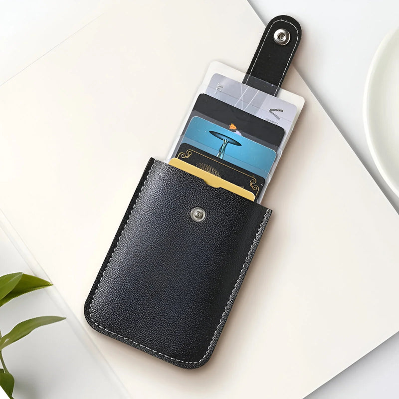 Slim Leather Card Holder with RFID Protection