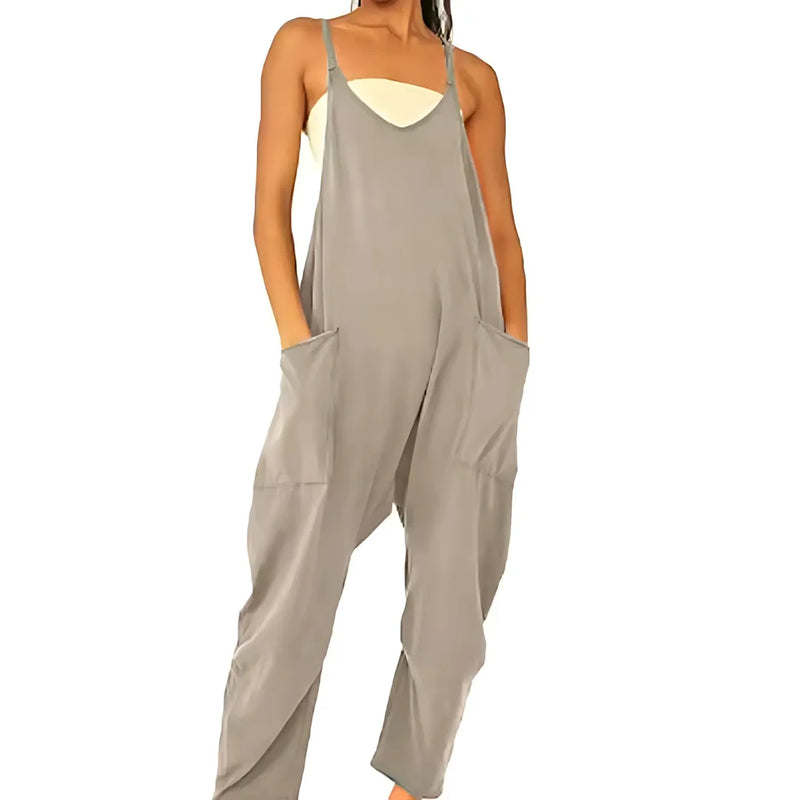 Comfortable Zipper Jumpsuit With Pockets
