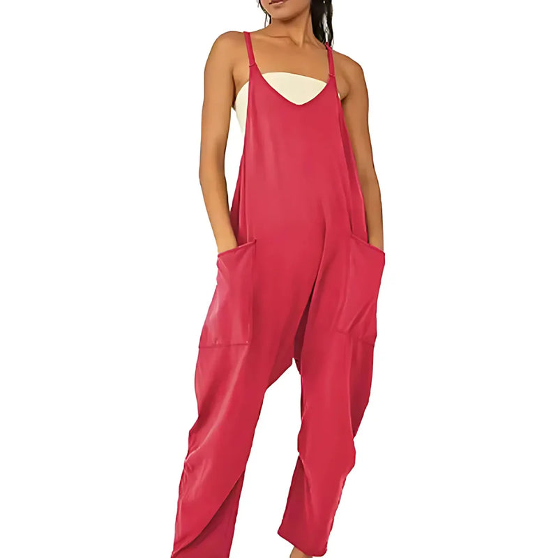 Comfortable Zipper Jumpsuit With Pockets