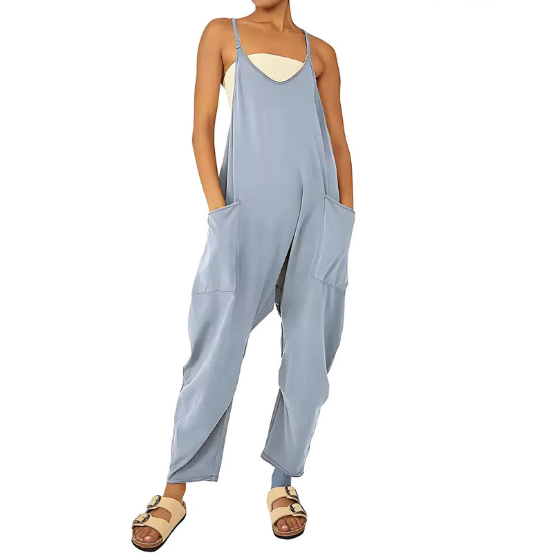 Comfortable Zipper Jumpsuit With Pockets