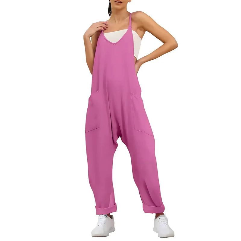 Comfortable Zipper Jumpsuit With Pockets