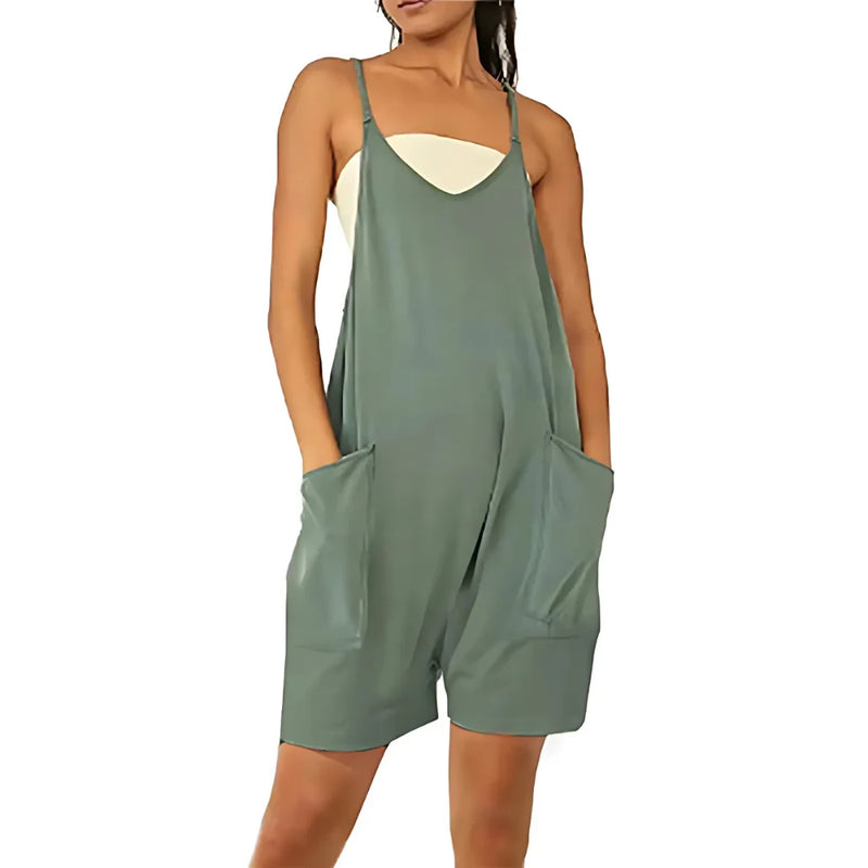 Comfortable Zipper Jumpsuit With Pockets
