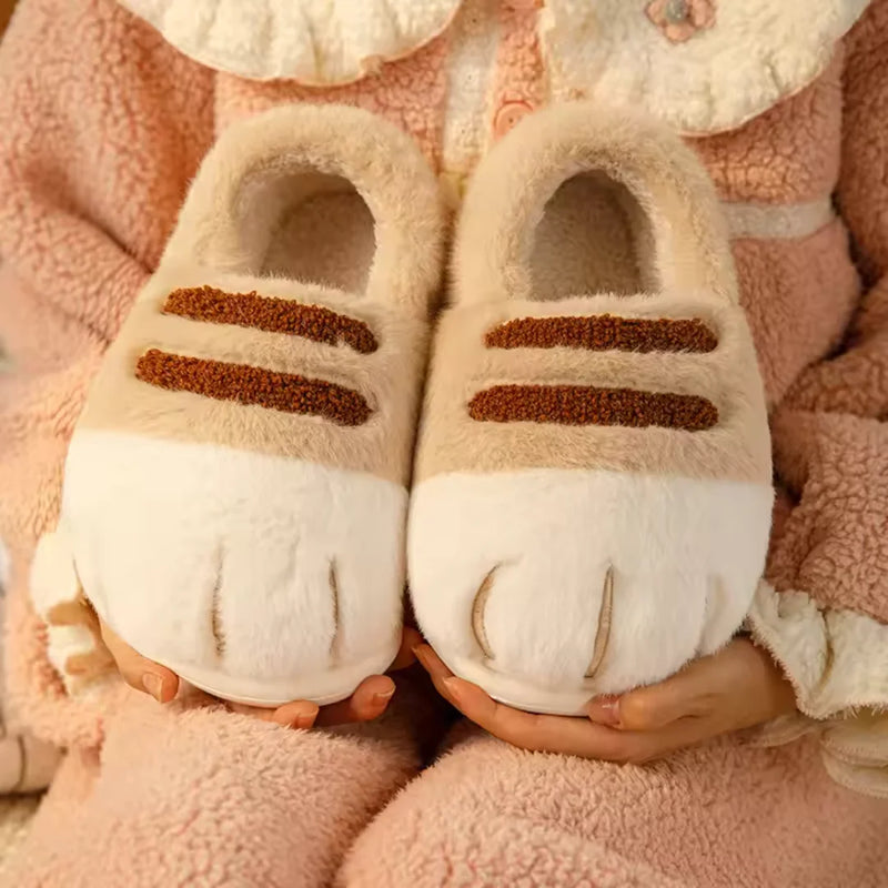 Fluffy Kitten Paw Slippers