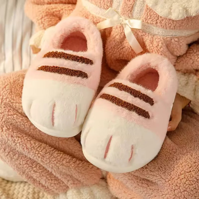Fluffy Kitten Paw Slippers