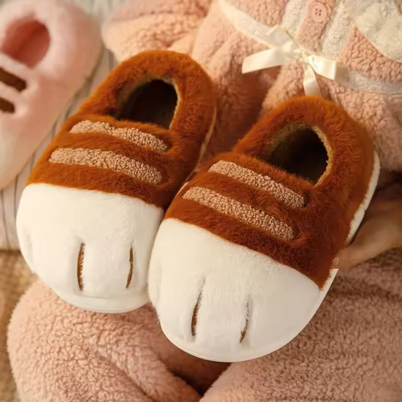 Fluffy Kitten Paw Slippers