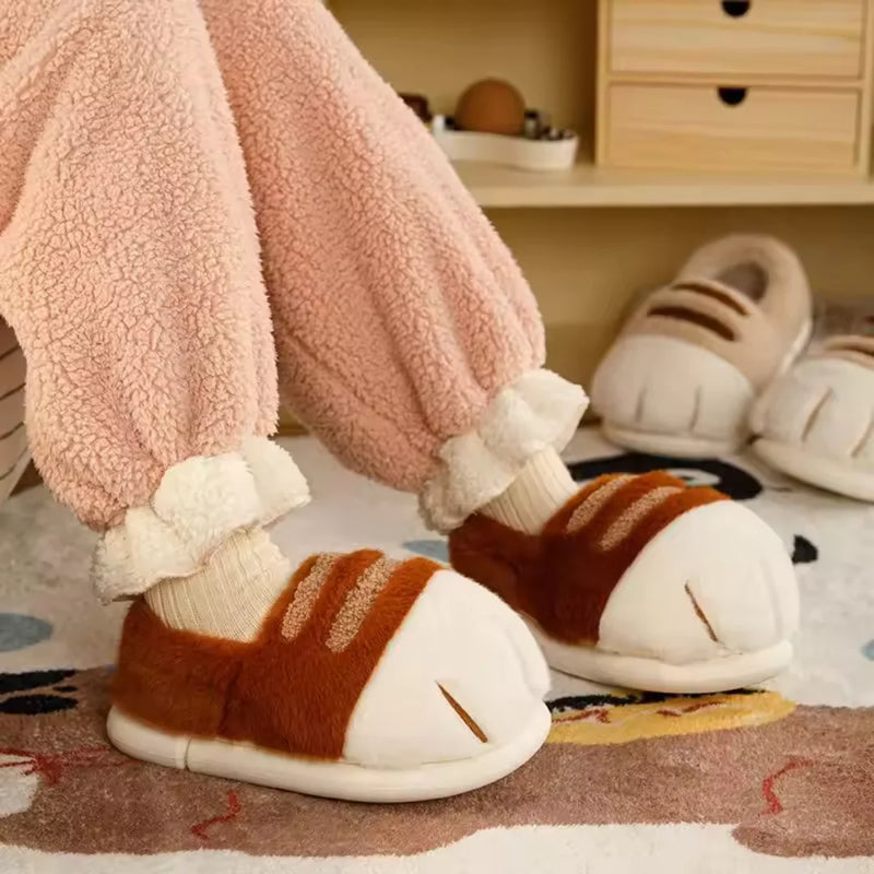 Fluffy Kitten Paw Slippers