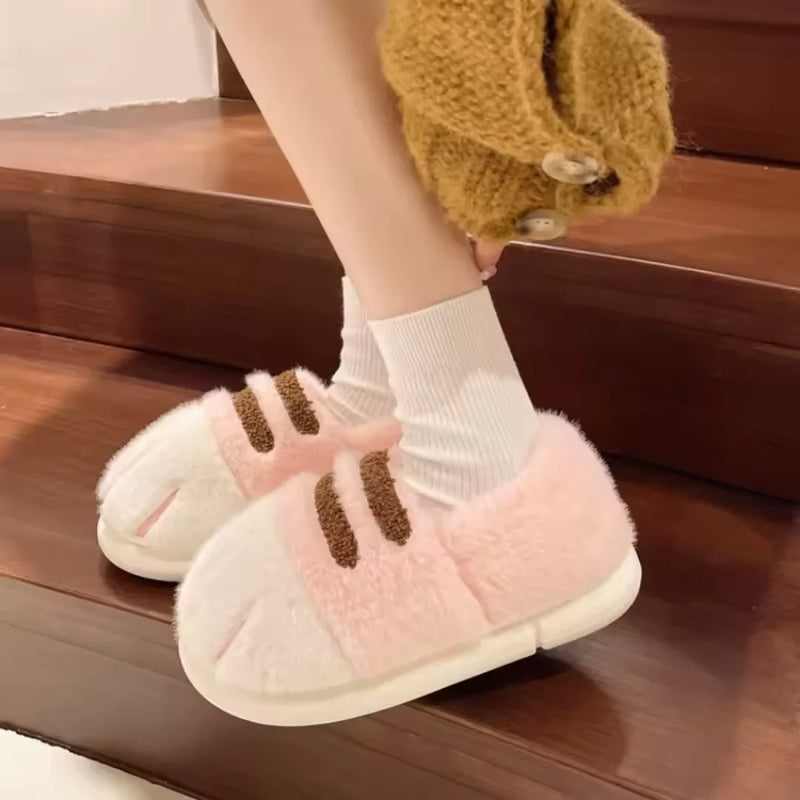 Fluffy Kitten Paw Slippers