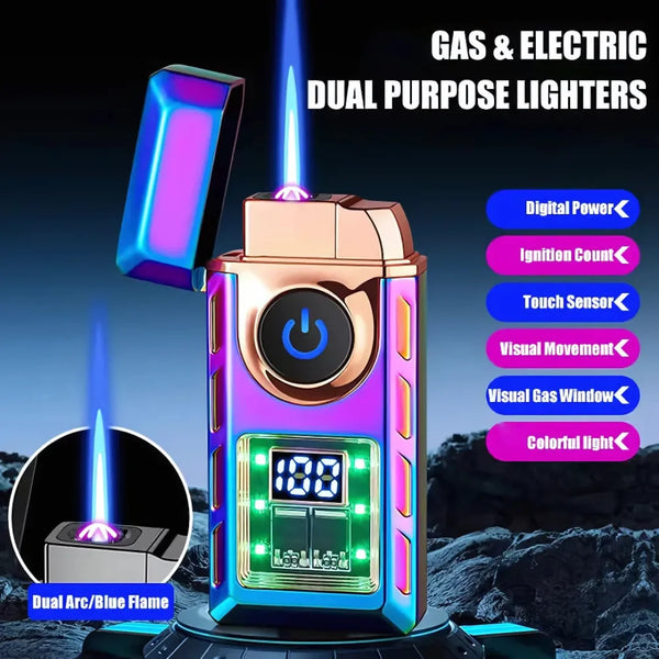 Rechargeable Windproof Dual Flame Torch Lighter