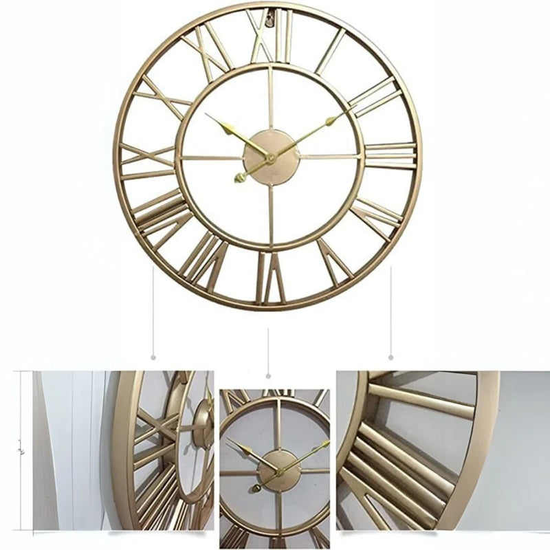Large 3D Roman Numeral Wall Clock