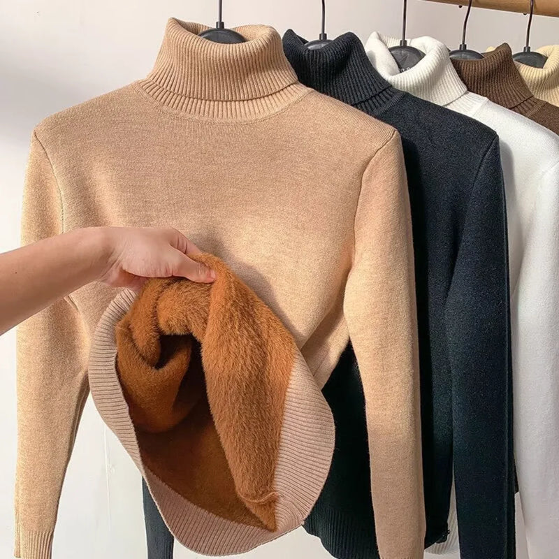 Warm Fleece Turtleneck Sweater