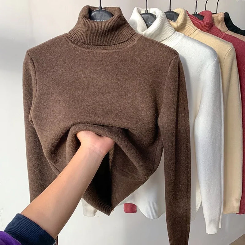 Warm Fleece Turtleneck Sweater