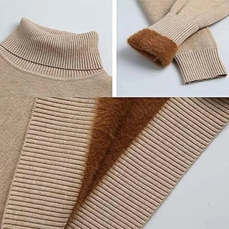 Warm Fleece Turtleneck Sweater