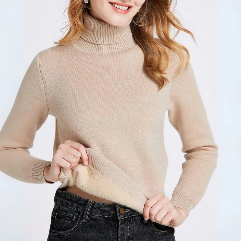 Warm Fleece Turtleneck Sweater