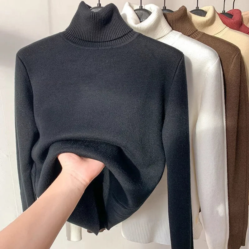 Warm Fleece Turtleneck Sweater