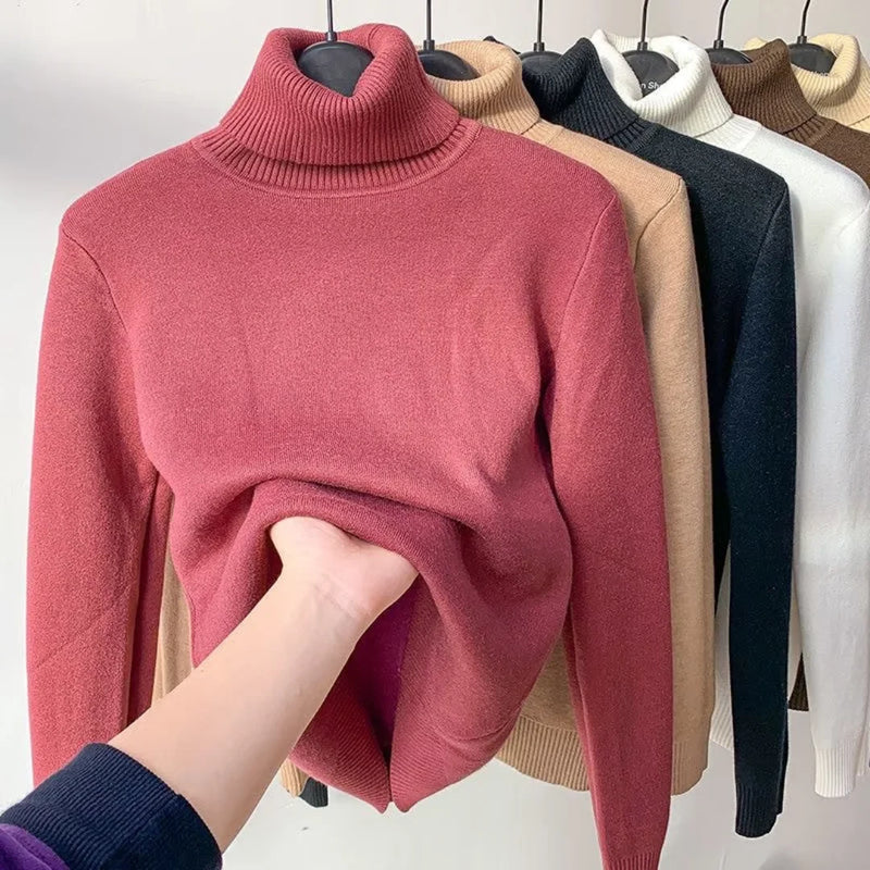 Warm Fleece Turtleneck Sweater