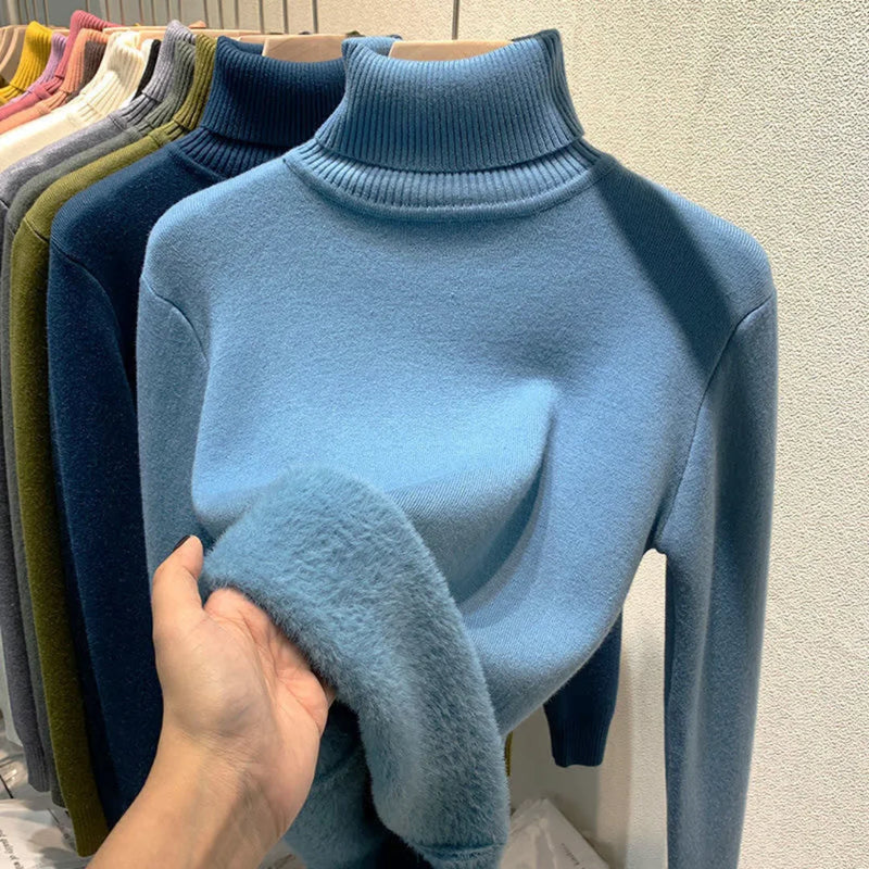 Warm Fleece Turtleneck Sweater