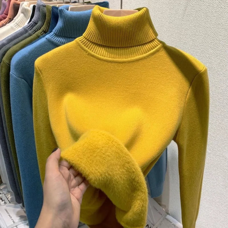Warm Fleece Turtleneck Sweater