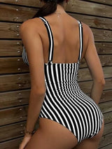 Striped One-Piece Swimsuit