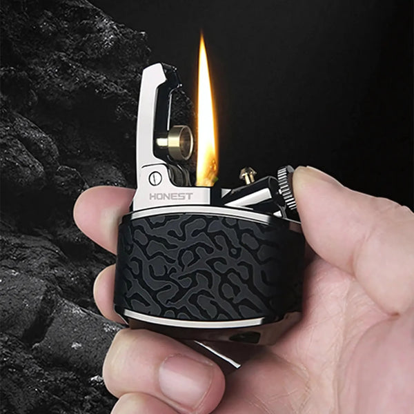 Retro Kerosene Lighter with PU Leather Finish